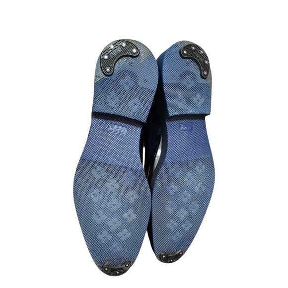 Jared Lang Men’s Wingtip Brogue Oxfords Blue Leather Dress Shoes Size 13US/EU 47 - Picture 11 of 14